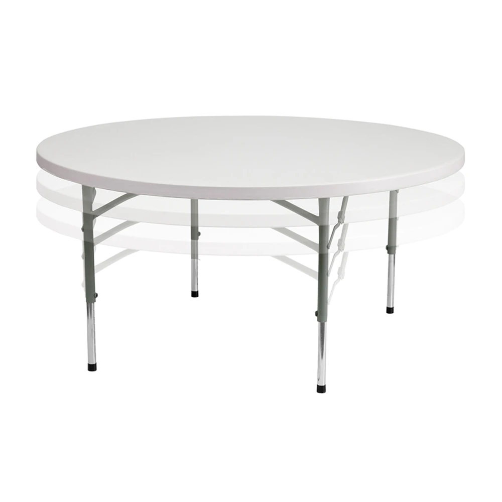 

Flash Furniture 60" Round Height Adjustable Granite White Plastic Folding Table [863-RB-60-ADJUSTABLE-GG]