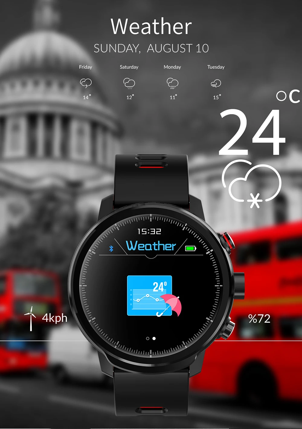 LEMFO L5 умные часы мужские полный сенсорный экран светодиодный светильник IP68 Водонепроницаемый непрерывный пульсометр умные часы для Android IOS