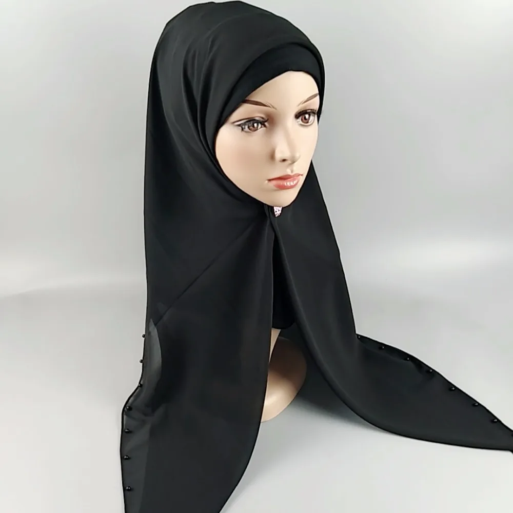 H1 20pcs High quality bead square bubble chiffon hijab 115*115cm wrap shawls scarf scarves