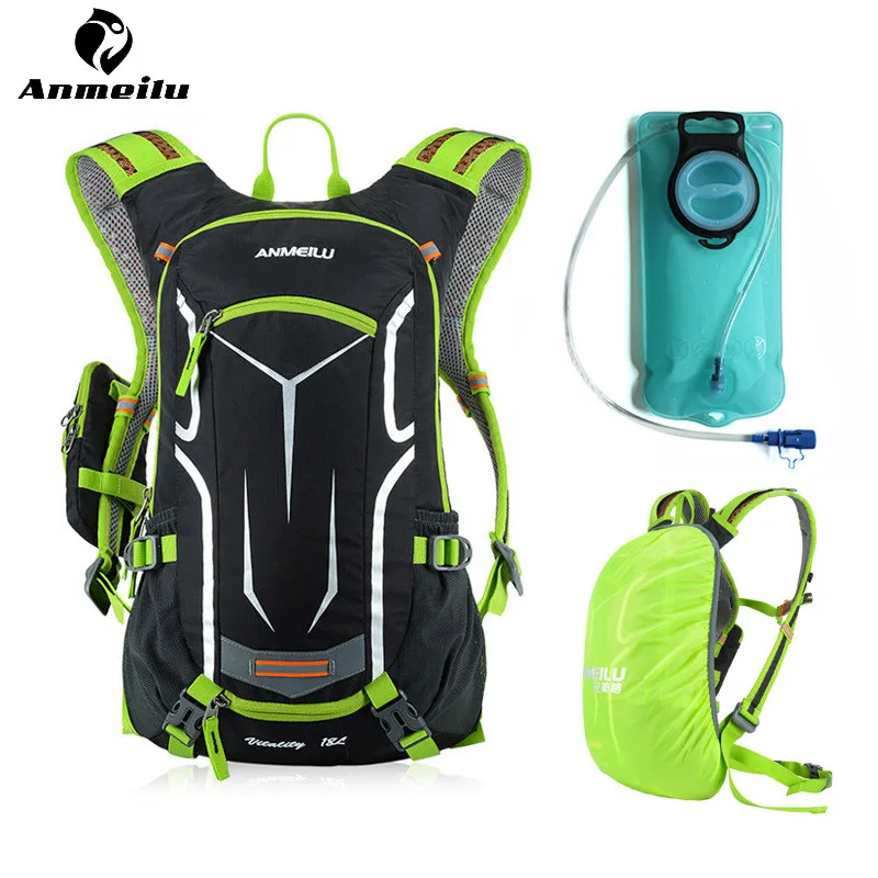 

Anmeilu Water Bag 2L TPU Outdoor Sport Water Bladder 18L Waterproof Nylon Bicycle Cycling Hydration Backpack Pack +Rain Cover