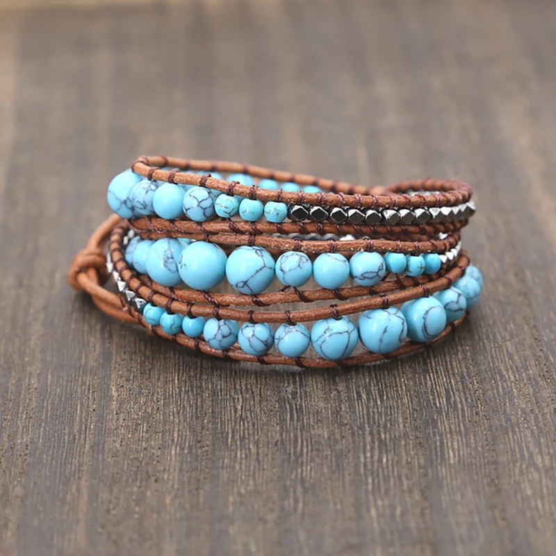 

Fashion Bracelets for Woman Men Handmade Natural Stone Wristband Bracelet Couples Jewelry Leather Bracelet Drop Shipping