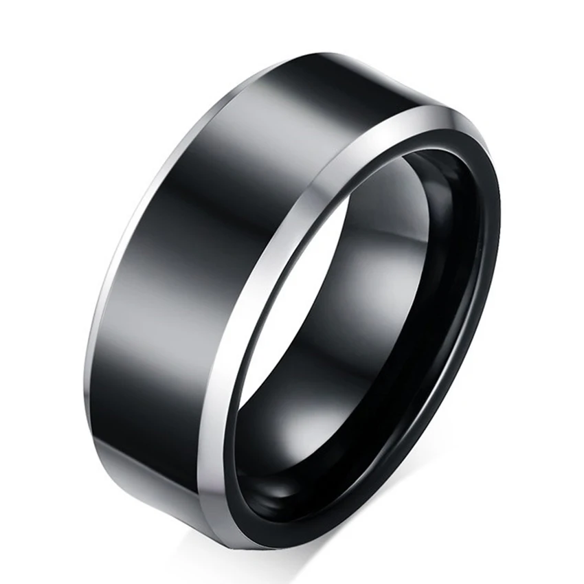 2017 classic Mens Tungsten Ring Black Scratch Resistant Rings Jewelry