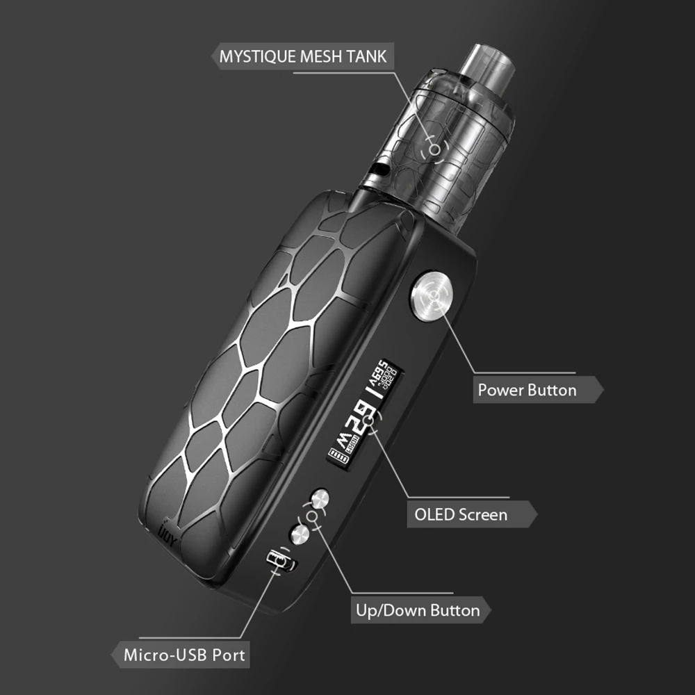 Оригинальный набор для вейпа IJOY Mystique с 2 мл/3 мл сеточным баком 162 Вт макс. выход и 0