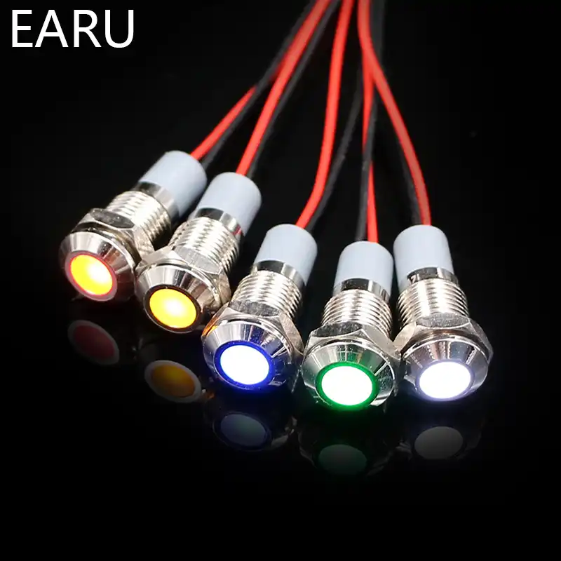 6mm 8mm 10mm 12mm 14mm Waterproof IP67 Metal LED Warning Indicator