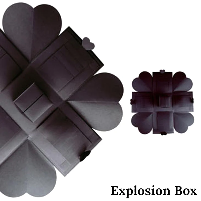 WEIGAO DIY Ручная работа любовь взрыв коробка подарочная коробка День Святого Валентина подарок сюрприз взрывающееся свадебное оформление коробки товары для дня рождения - Цвет: box black