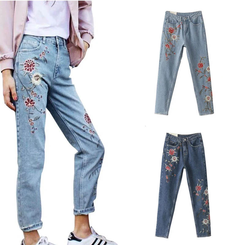 High waisted floral skinny jeans 2017 High waisted floral skinny jeans 2017