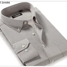 Классические Полосатые мужские рубашки с длинным рукавом, облегающие рубашки для бизнеса, торжественных случаев camisa masculina мужские рубашки мужские повседневные рубашки
