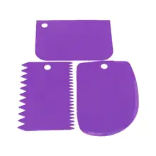 3 шт./компл. пластиковые украшения скребок для торта лопатка для глазури выпечки Гладкий с зазубренными краями для формирования и сглаживания