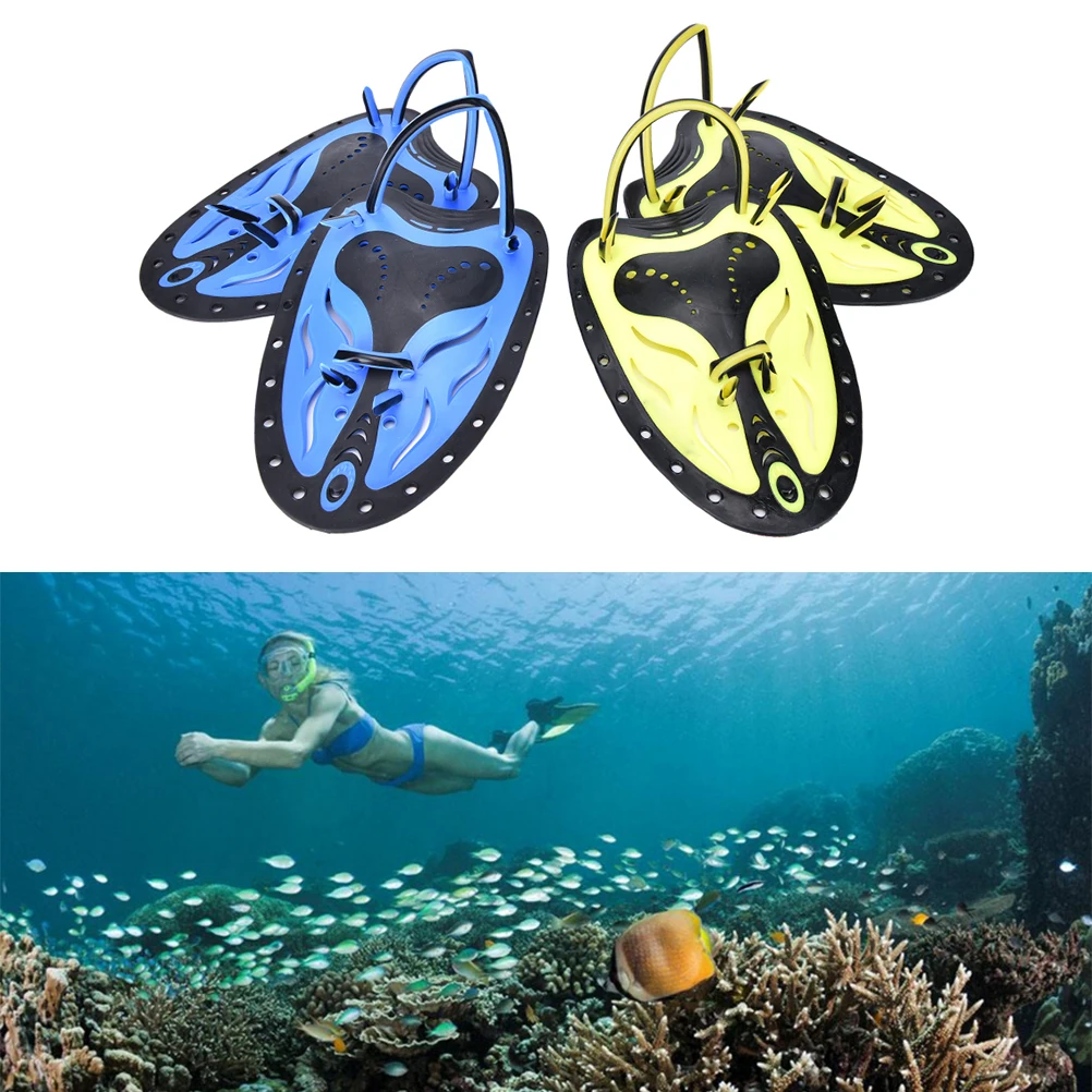 1Pair Swimming Paddles Training Adjustable Silicone Hand Webbed Gloves Padel Fins Flippers For Men Women Kids Learn Gear