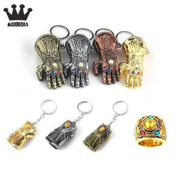 

20pcs/lot Wholesale Thanos of Hand Keychain Pendants Infinite Power Gauntlet Crystal Men Keyring Jewelry