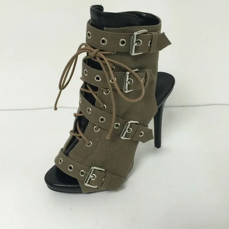 army green shoes heels