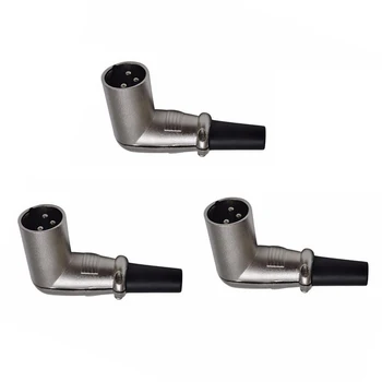 

6pcs Right Angle 3 PIN XLR Connector Male Plug Microphone 90 Degree Cable Jack