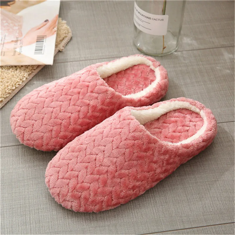 Autumn Winter Women Slippers Bottom Soft Home Shoes Cotton Men Slippers Indoor Slip-On Slides Women Comfortable Shoes For Couple