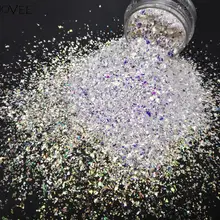 Переливающийся белый цвет с сине-золотым светом случайный вырез неправильной формы блеска Spangle для DIY Facepainting гель Искусство Макияж ремесло