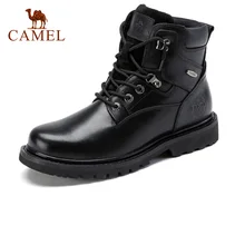 CAMEL/мужские ботинки из натуральной кожи; зимние высокие мужские повседневные рабочие ботинки Martin из воловьей кожи; Botas Militares Negras