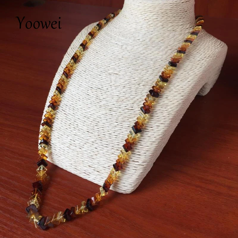baltic amber necklace multicolor natural baroque beads  15 gr