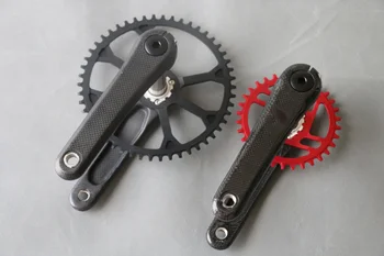 

3K Super light full carbon road bike crank chain wheel Mountain Bike crank 170MM Carbon fiber Crank Shaft Bicycle Parts