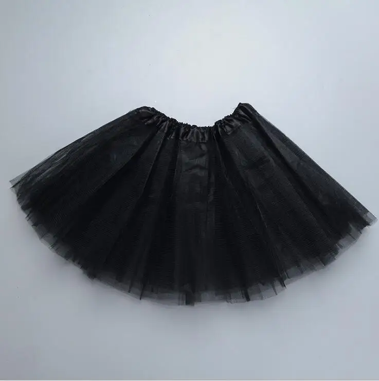 Черные Детские юбка-пачка для девочки 3 слоев тюля юбка танцевальная балетная пачка