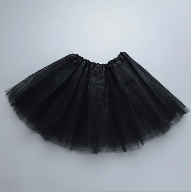 

Black Kids Baby Tutu Skirt For Girl solid 3 Layers Tulle pettiskirt Dance Ballet tutu