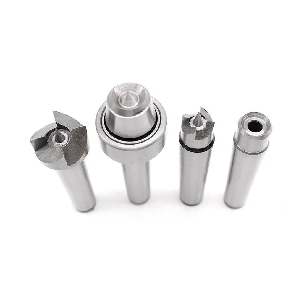 

4PC MT2 Wood Live Center And 3 Steel Face Plate 1-8 Threaded For Wood Lathe Set