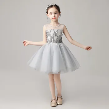 

2019 New Teenage Girls Mesh Sequin Tutu Princess Dress Kids Dresses For Girls Wedding Party Toddler Girl Clothing Vestidos S107
