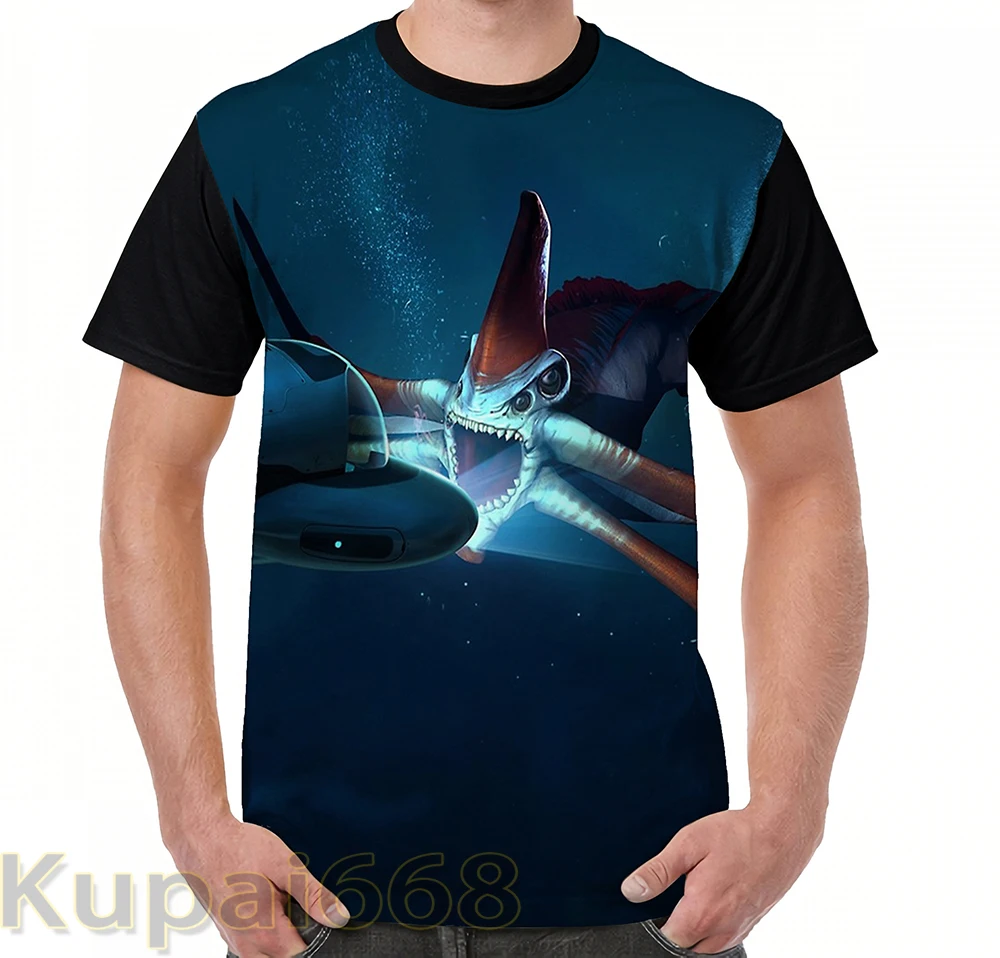 Забавная футболка с графическим принтом мужские топы футболки женская Subnautica