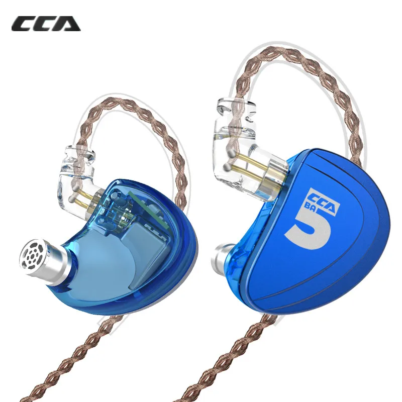 CCA A10 5BA наушники HIFI гарнитура 5 сбалансированная арматура со съемным 2PIN кабелем C16
