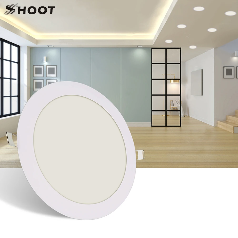 

SHOOT LED Downlight 12W 18W Round Recessed Lamp AC 85-265V Cold White Led Bulb Bedroom Kitchen Office Indoor LED Spot Lighting