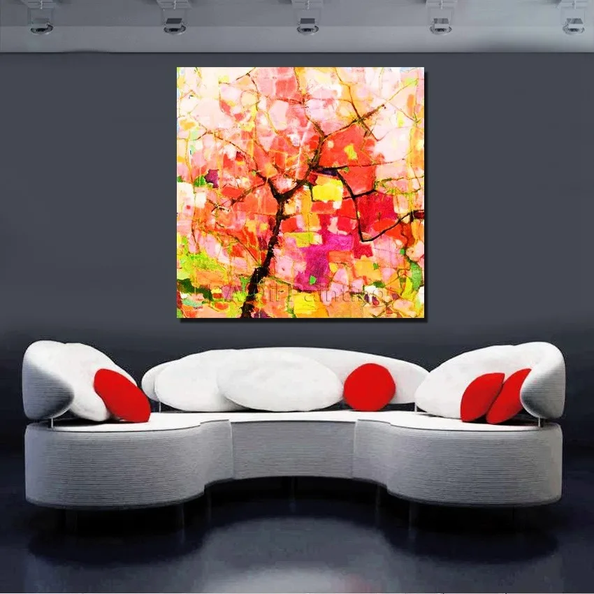 

Free Shipping 100% Flower Handpainted Modern New Wall Art For Home Decorations Oil Paintings Painting Home Decor Pictures Art