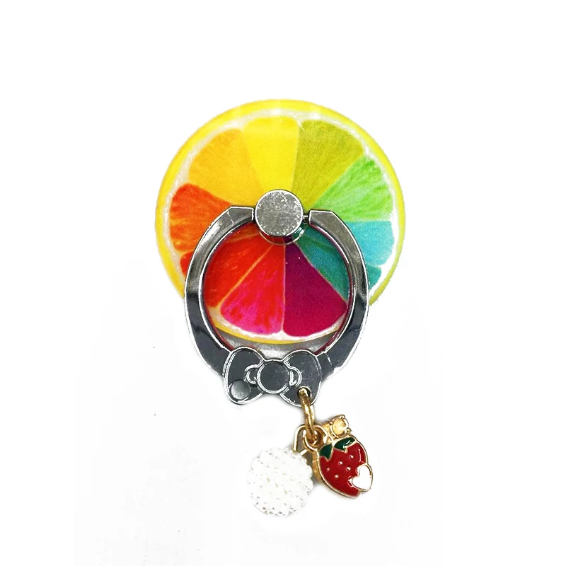 Universal Finger Ring Holder For Phone 360 Rotation Fruit Mobile Phone Holder Stand With Pendant For Samsung Cell Phone Holder