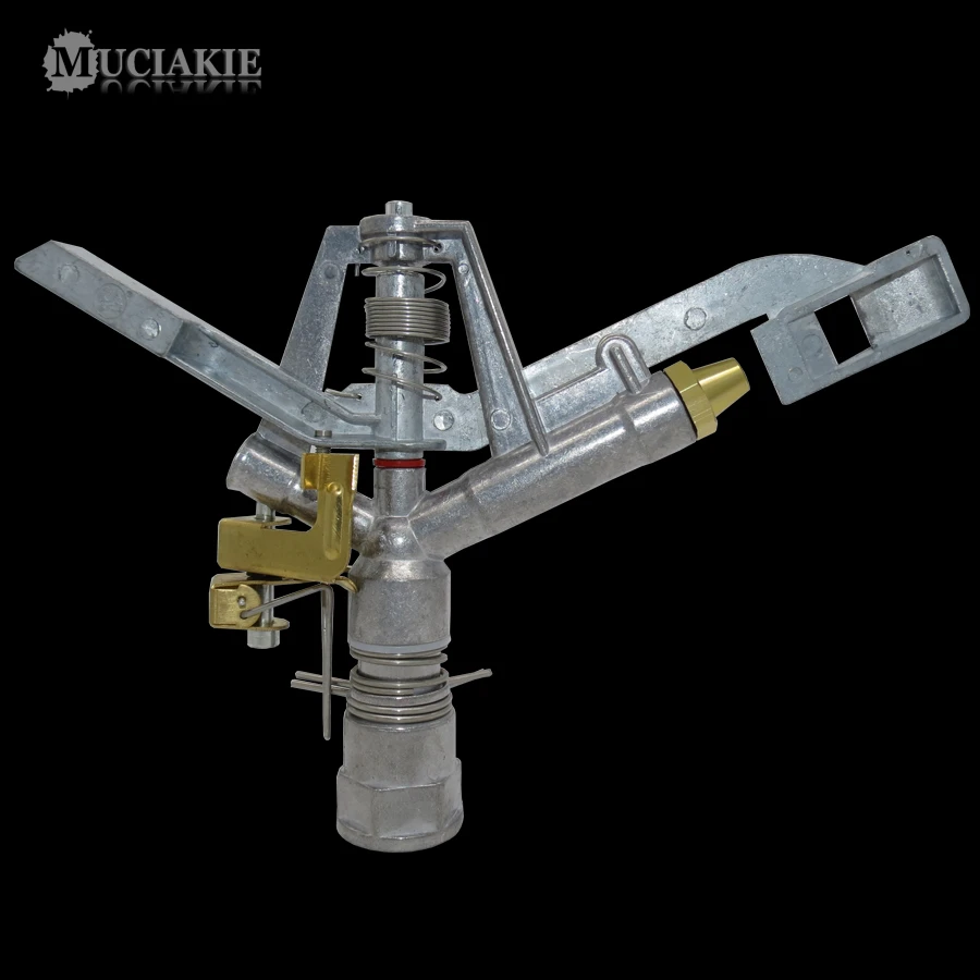 1PC 1 Inch (32mm) Female Thread Zinc Alloy Rotating Drive Sprinklers 1 Copper Nozzle Irrigation for Mountain Side Slope Areas