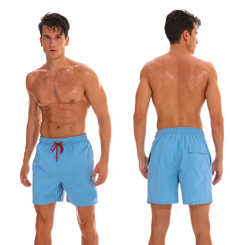 shorts cor sólida cintura elástica shorts de praia verão nadar shorts