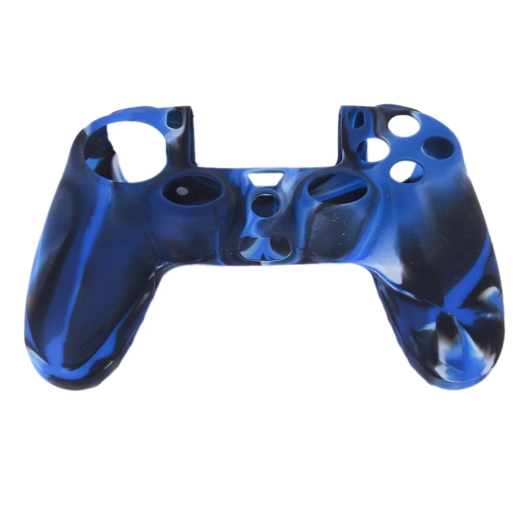 Камуфляжный силиконовый защитный чехол для контроллера Sony PlayStation 4 PS4 темно синий
