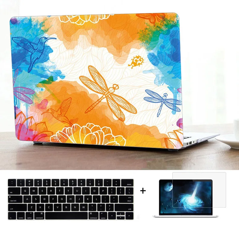 Ноутбук Tablet чехол крышка клавиатуры ЖК-дисплей фильм Экран протектор Набор для Apple Macbook Air Pro 11 12 13 1" дюймовый сенсорный Bar - Цвет: SG 14