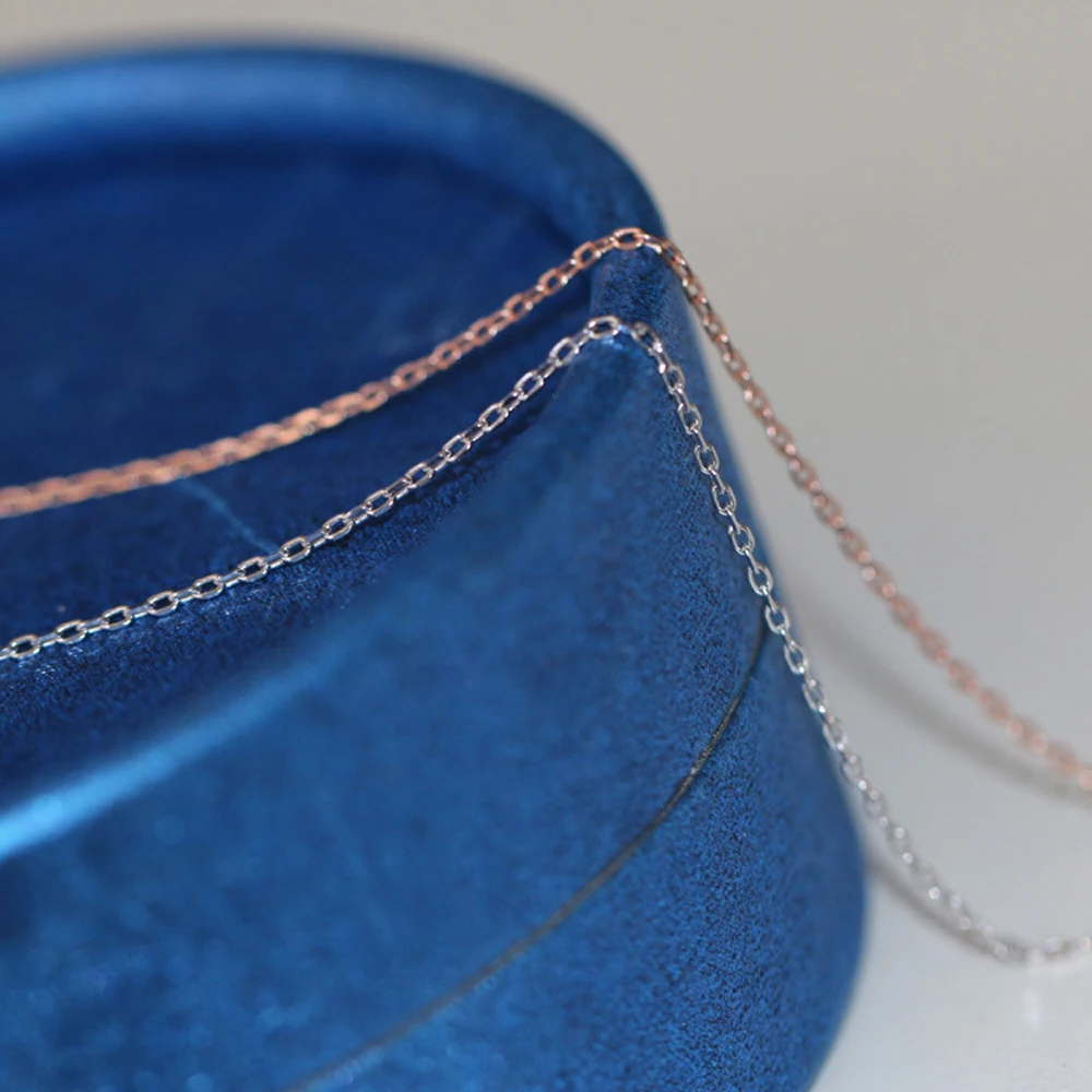 New Fashion 100 Real Pure S925 Sterling Silver Chain Thin Link