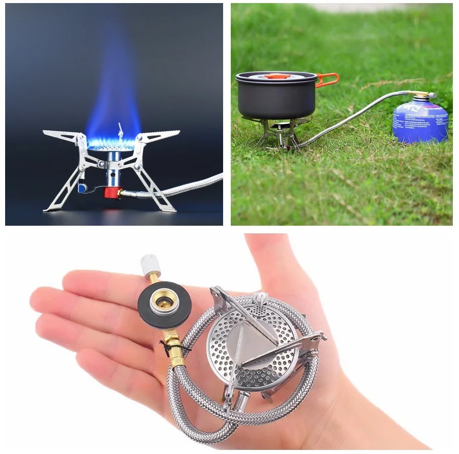 

Ultralight Dpower Aluminum Alloy Stainless Steel Outdoor Burn Camping Gas Stove Gas-powered Stove with Piezo Ignition Hiking