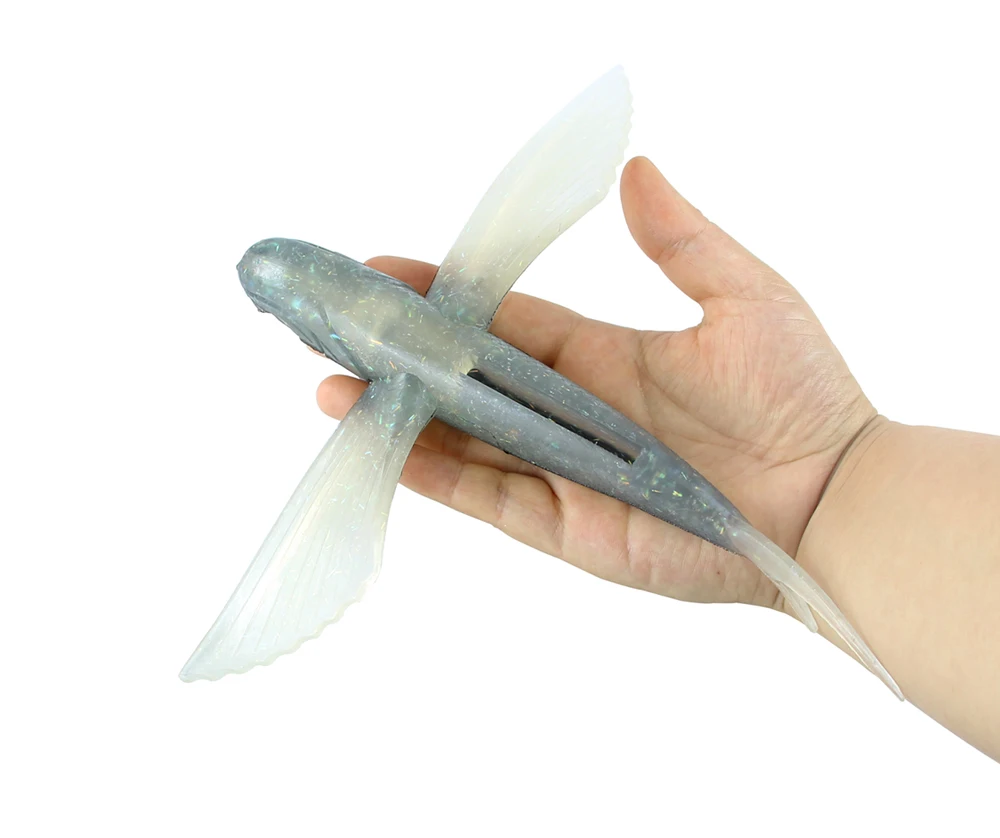 Spinpoler Deep Sea Fishing 140g Soft Plastic Fishing Lures 23cm 9inch Jig Hook Big Magic Soft Flying Fish Soft Fishing Lure (8)