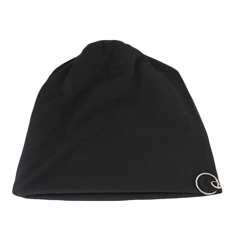 New Style Fashion Adult Unisex Solid Hat With Hoop Casual Women Warm Beanies Skullies Novelty Men Gorros Caps Bonnet