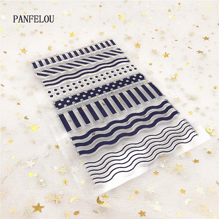 PANFELOU Border stripe прозрачный чистый силикон штамп/печать для DIY Скрапбукинг/фотоальбом декоративный прозрачный наборы штампов