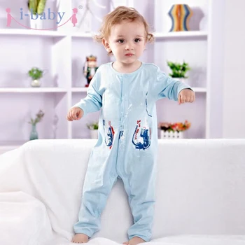 

i-baby Baby Romper Newborn Infant Clothes Boy Girl Rompers 100% Cotton Long Sleeve Romper Jumpsuits Clothing Blue