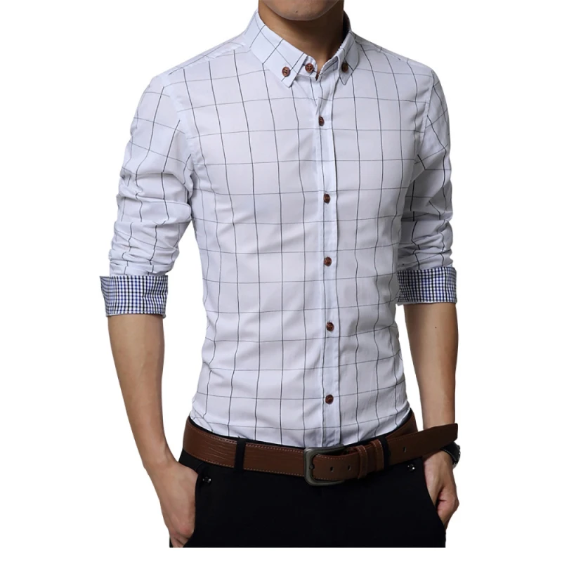 Клетчатая рубашка мужские рубашки в стиле кэжуал, большие размеры, хит продаж, мужская рубашка с длинным рукавом, блузка, модный бренд