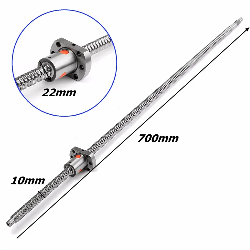 700 мм рулонный шнековый вал стержень SFU1204 C7 с BK10/BF10 Торцевая обработка SFU1204 шариковая гайка CNC части линейной направляющей