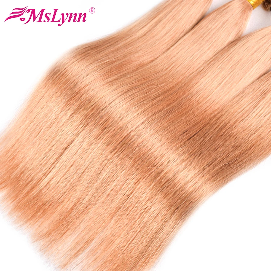 alt#27 Honey Blonde Bundles Brazilian Straight Hair Bundles Deal Straight Human Hair Weave 3 Pcs/Lot Mslynn Non Remy Hair Extension