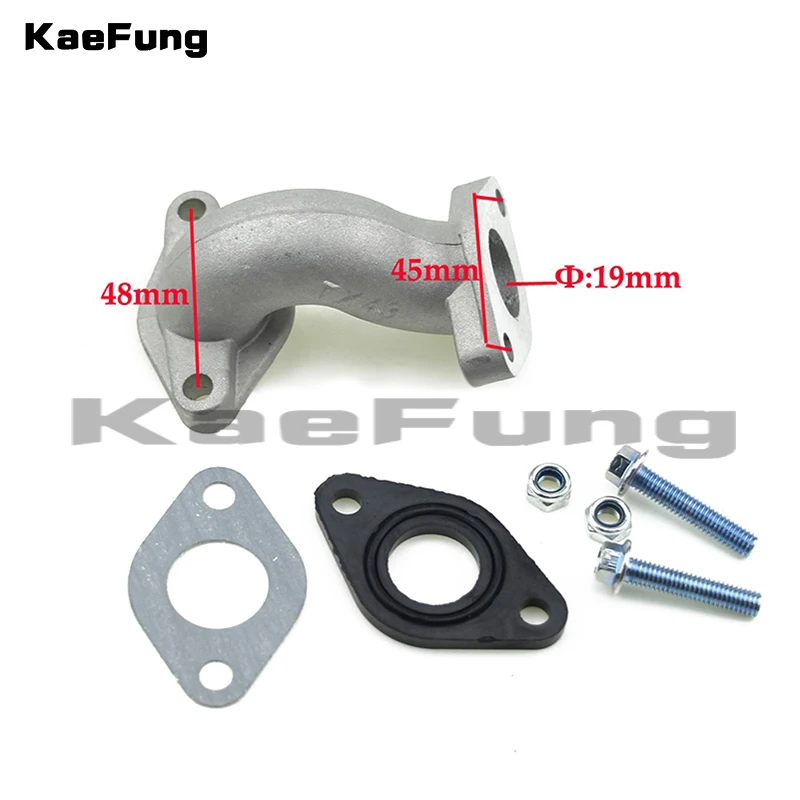 PZ19 19MM Carburator Intake Pipe Manifold with Gasket Screw Kit For 50