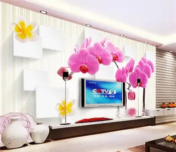 

3d wallpaper custom photo non-woven mural Phalaenopsis reflection painting 3d murals wallpaper room decoration painting