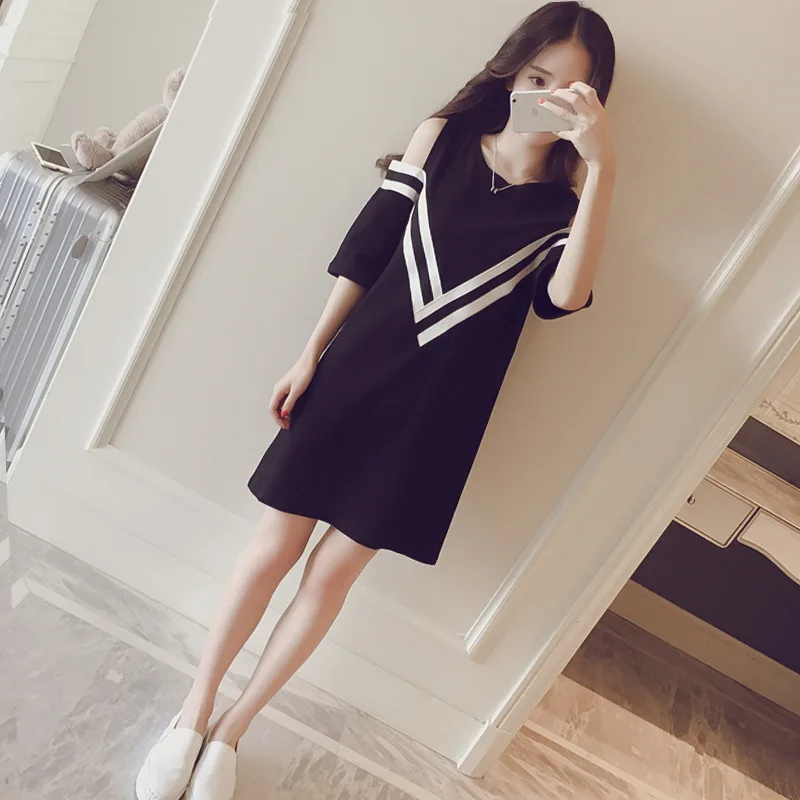 

2018 summer teenage girls white black kids dresses casual children costume 13 15 years old