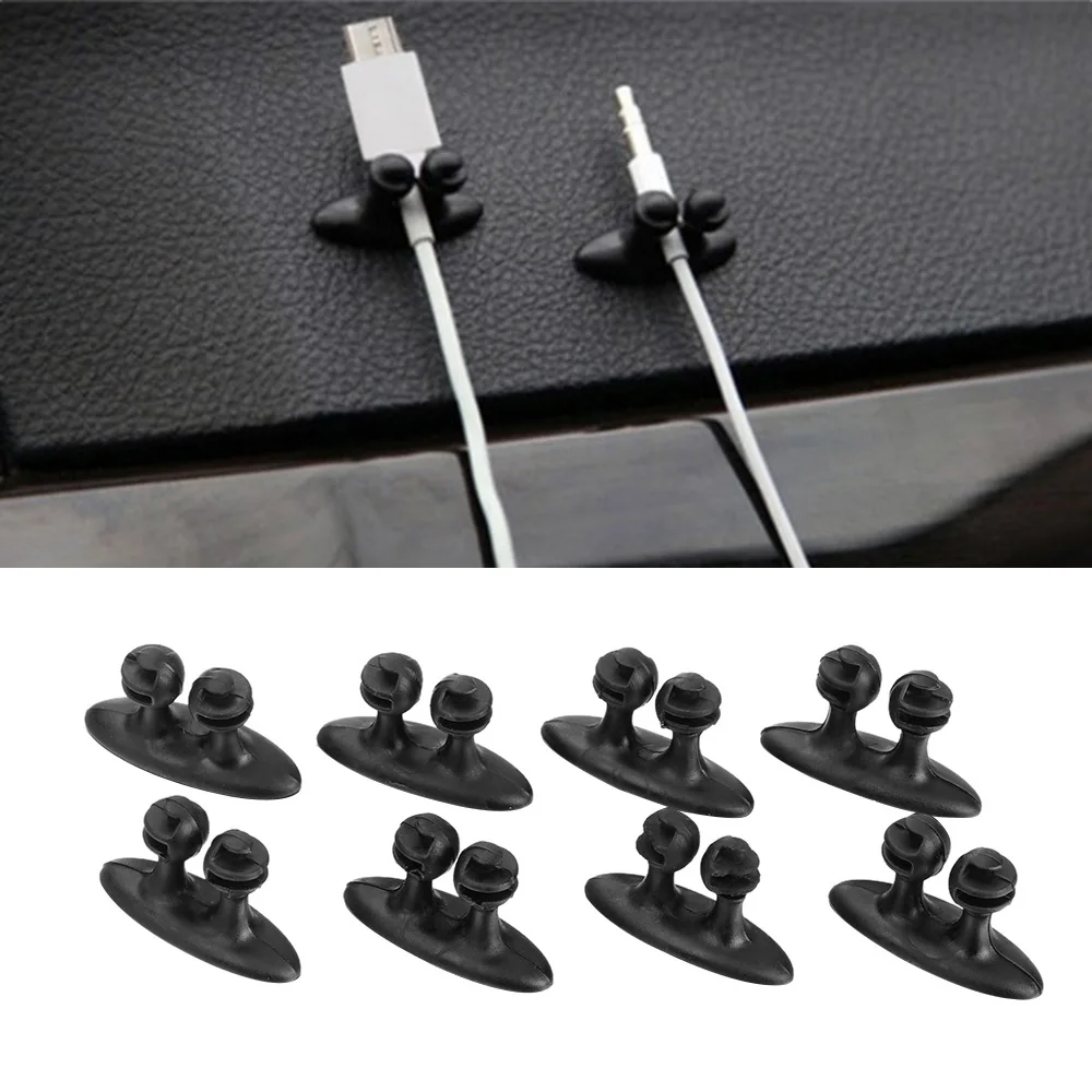 

8pcs Adhesive Car Charger Line Holder USB Cable Car Clip Interior Accessories Auto Fastener & Clip Supplies