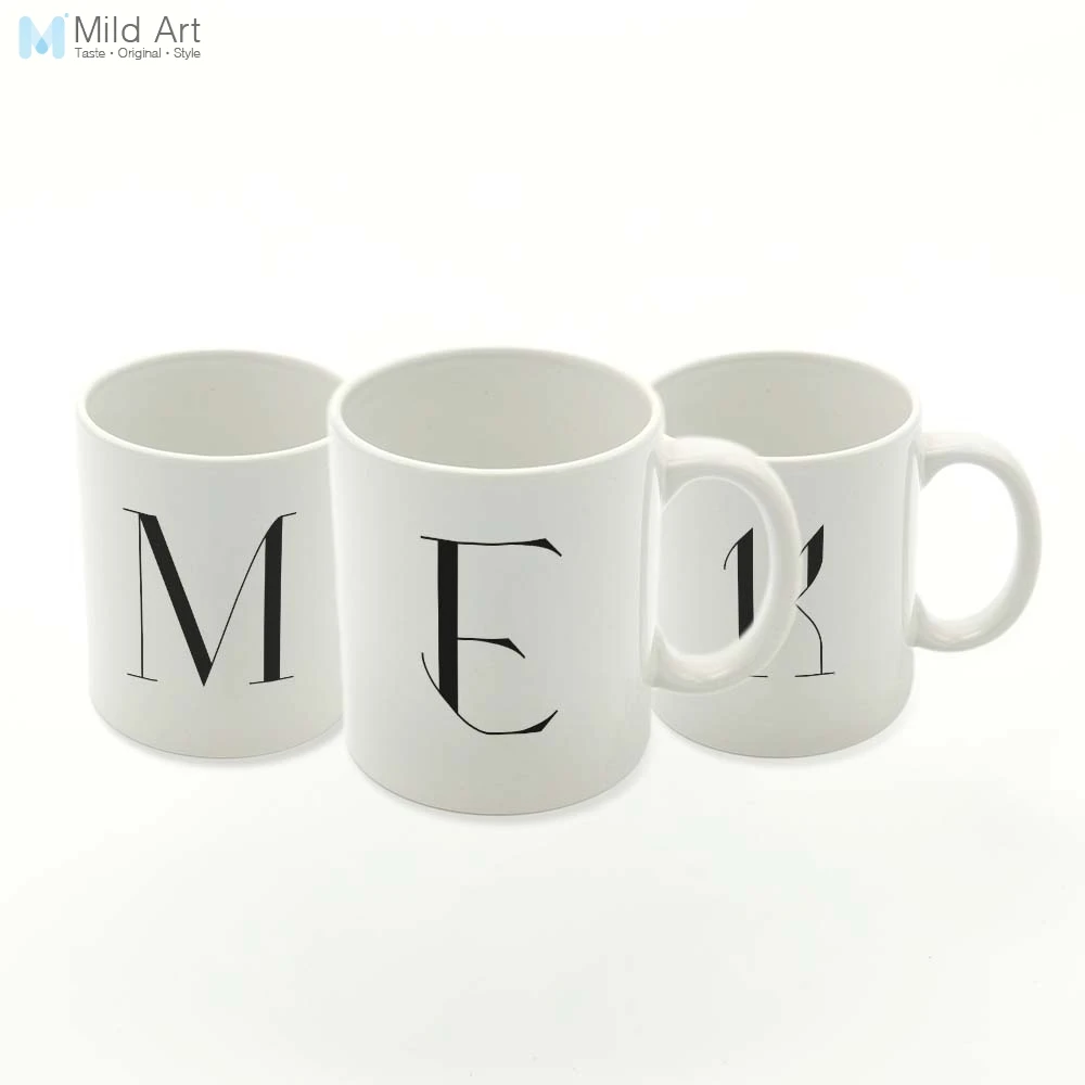 

Minimalist Black White Typography Letters Nordic Cafe Kitchen Accessories Ceramic Water Cups Creative Drinks Coffee Tea Milk Mug