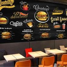 Beibehang пользовательские обои рисованной доске в западном стиле пиццы гамбургер фон стены обои для гостиной обои 3d