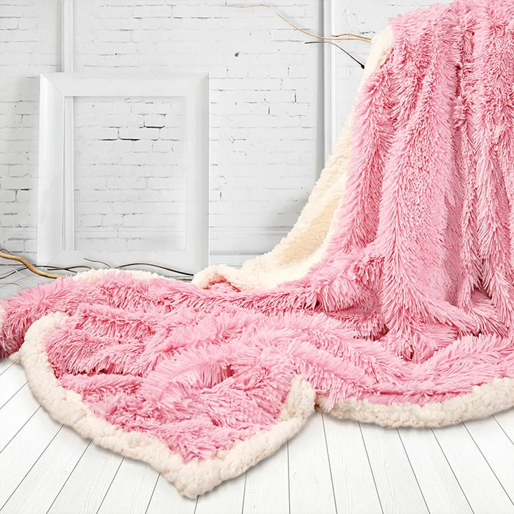 Luxury Long Hair Faux Fur Throw Blanket 130x160cm Winter Fluffy Warm